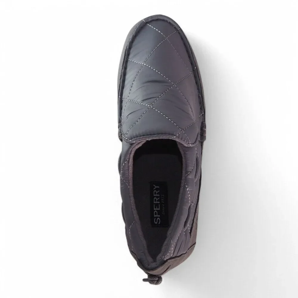 Sperry Moc-Sider Quilted Nylon Casual Shoes Grey STS87050‎ Women's 8M